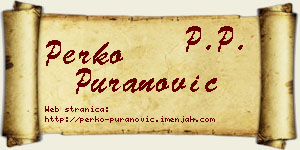Perko Puranović vizit kartica